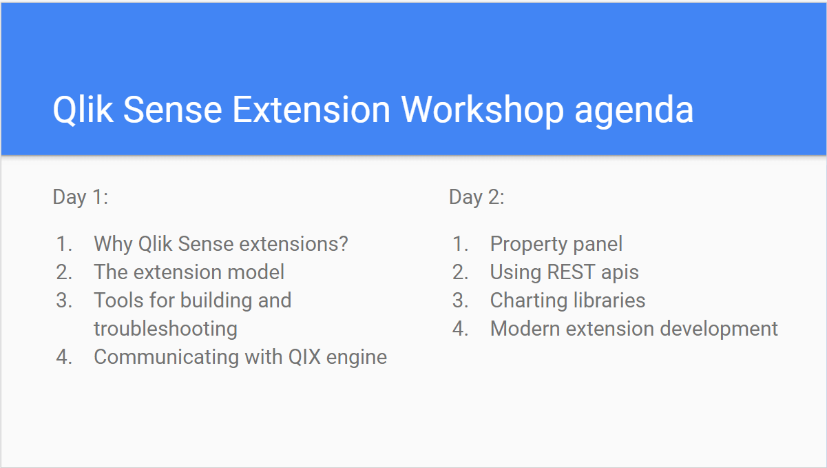 Example workshop agenda